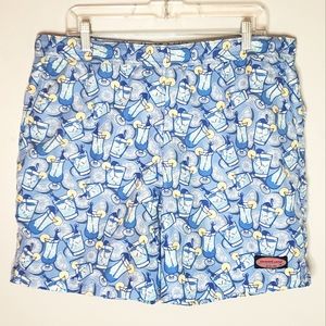 Vineyard Vines blue cocktail drink swim trunks M